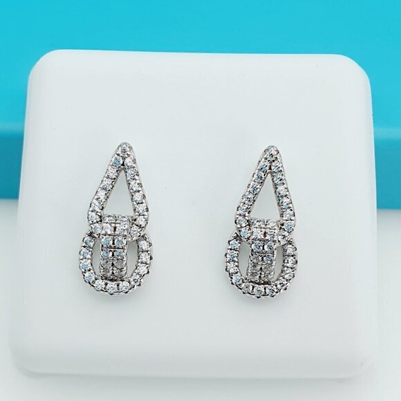 "925 Sterling Silver CZ Beautiful Earrings for Women, 1USPAR4201 - Picture 10 of 11